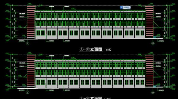 B1B2型厂房立剖面