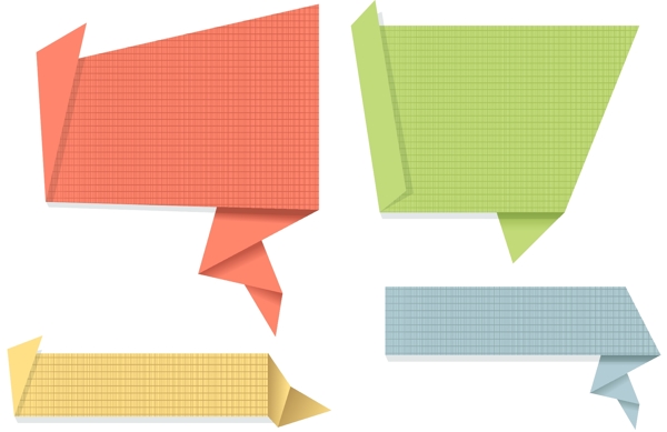 彩色折纸对话框矢量设计