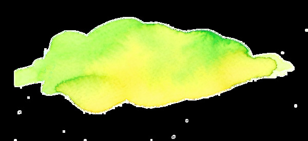 黄绿云朵卡通透明素材
