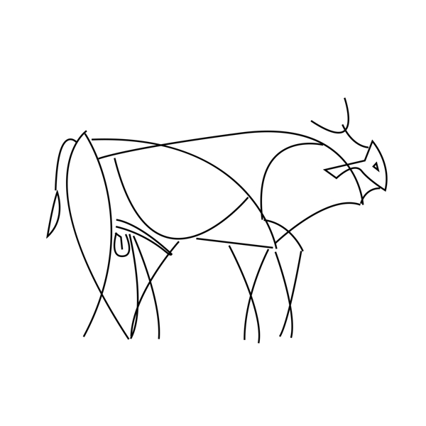 毕加索插画牛图片