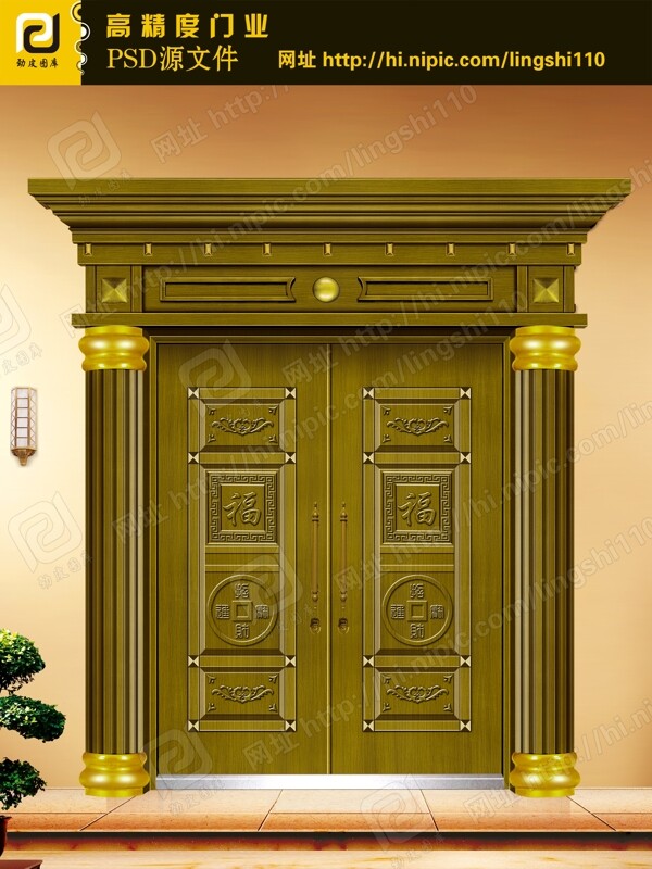 铜门门为合层图图片