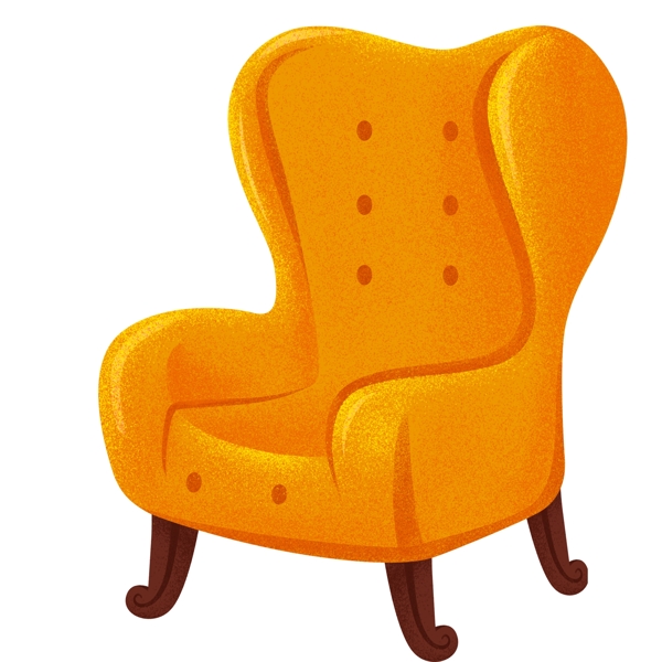 黄色沙发插画设计