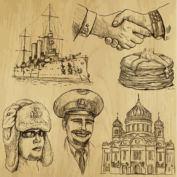 船长士兵手绘设计图片