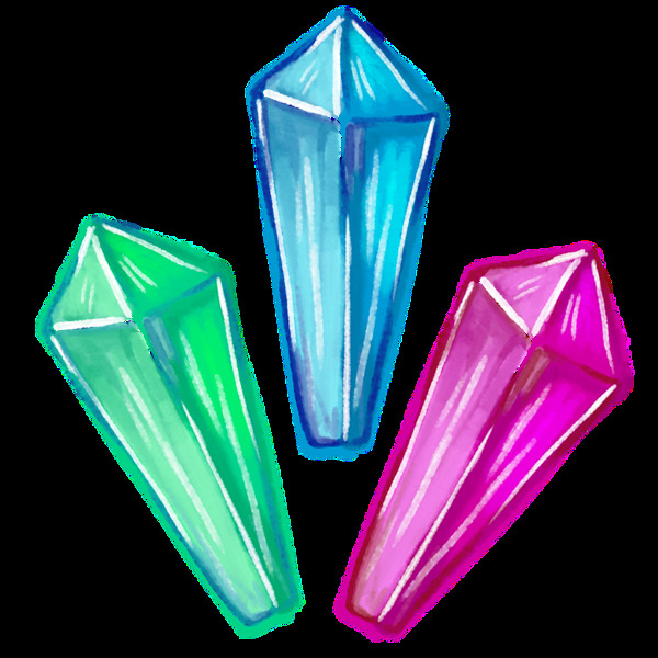 三色水晶透明装饰素材