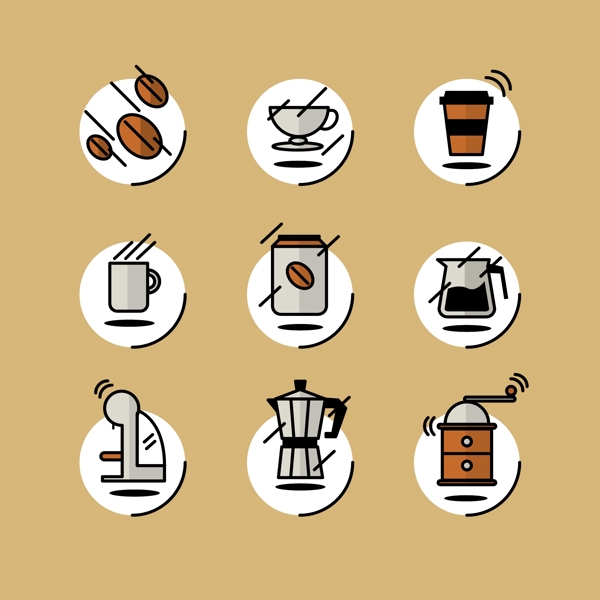 9款创意咖啡logo元素