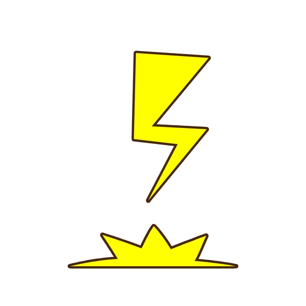 卡通黄色闪电天气雷电可爱打雷矢量手绘元素