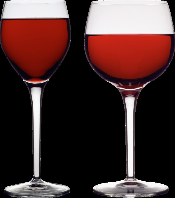 两杯红色葡萄酒免抠png透明图层素材