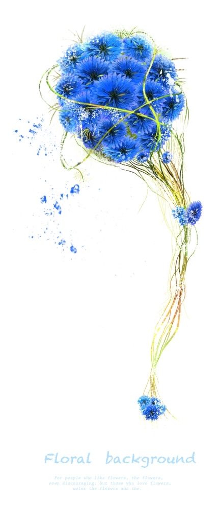 蓝色花束源文件背景素材