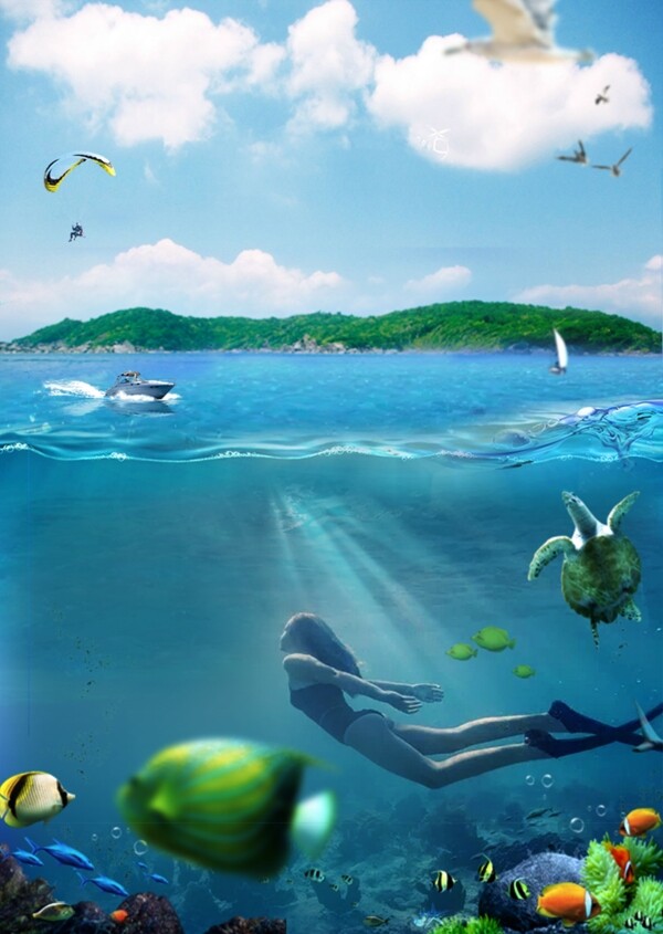 热带海岛潜水旅游