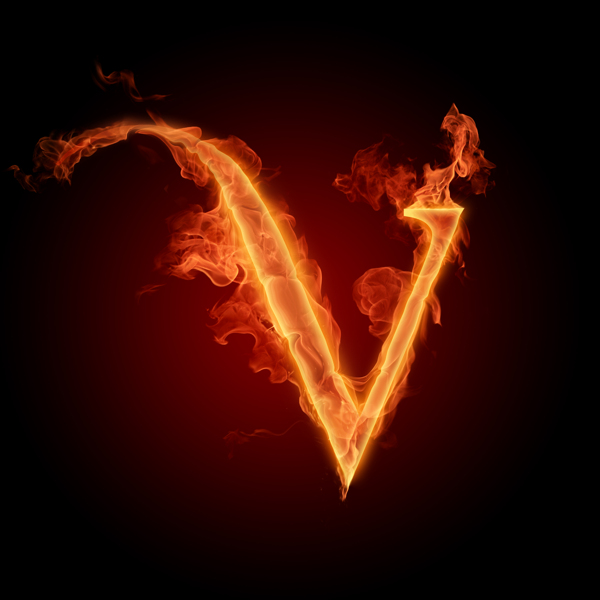 火焰字母V