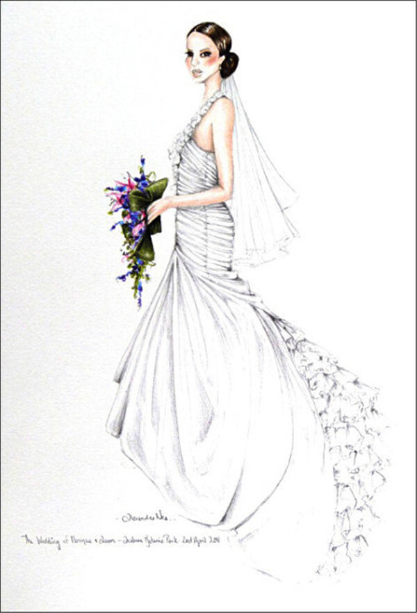 时尚婚纱长裙设计图