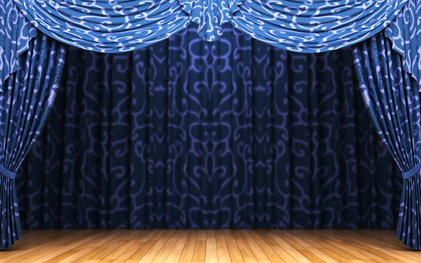 蓝色帷幕和舞台