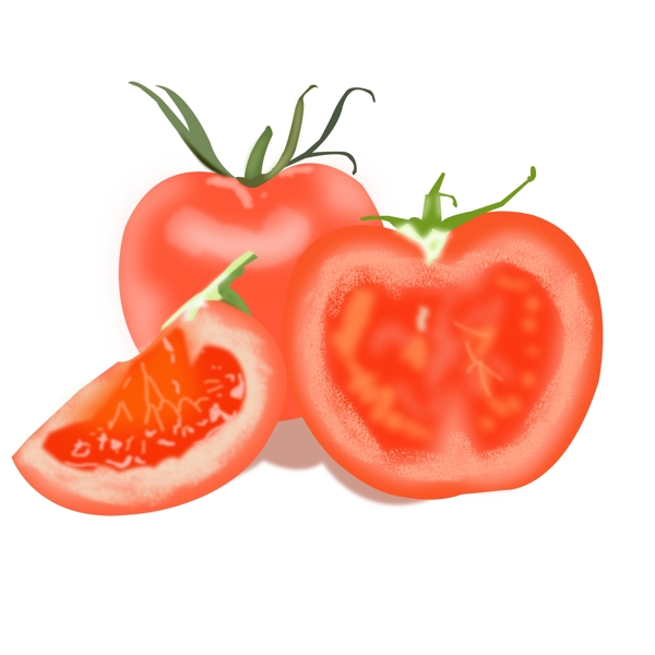 原创鼠绘处暑番茄蔬菜元素设计