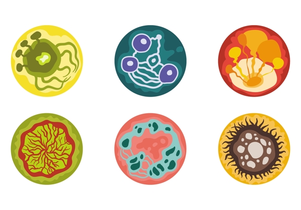 细菌图标素材设计