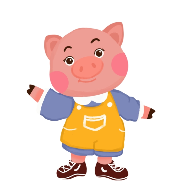 2019宠物拜年猪插画