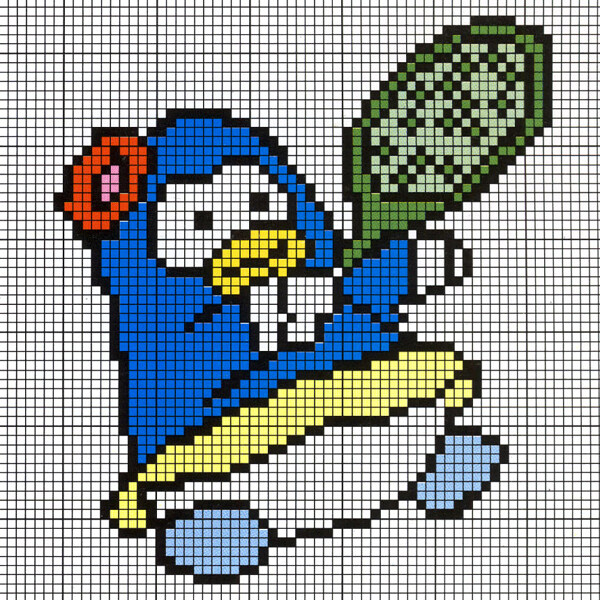 毛衫图案企鹅网球拍色彩蓝色免费素材