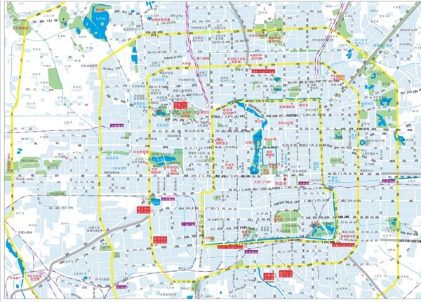北京内三环地图矢量图