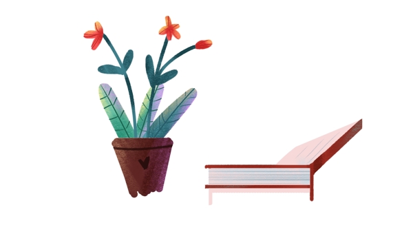 盆栽和书籍