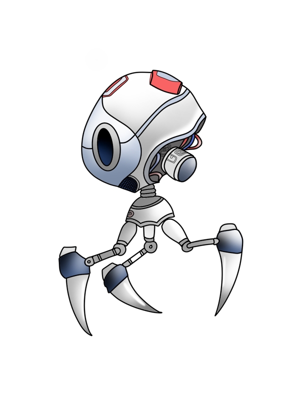 金属质感的机器人插画PNG图片