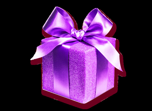 紫色唯美礼物装饰素材