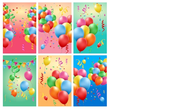 彩色气球卡片矢量素材