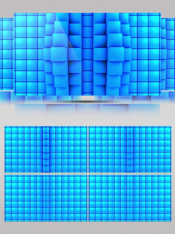 蓝光三维方块视频素材