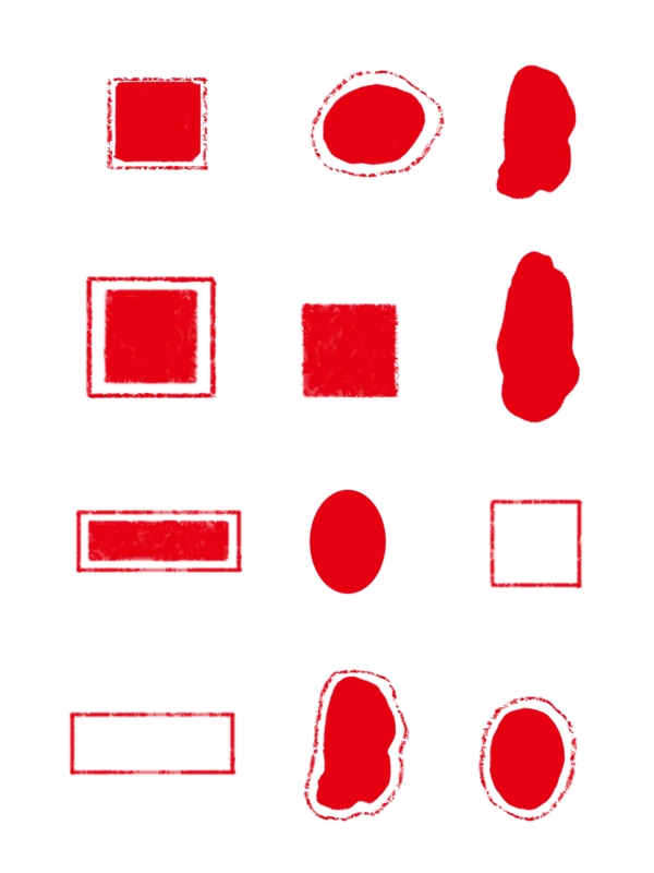 印章边框红色水墨矢量可商用元素