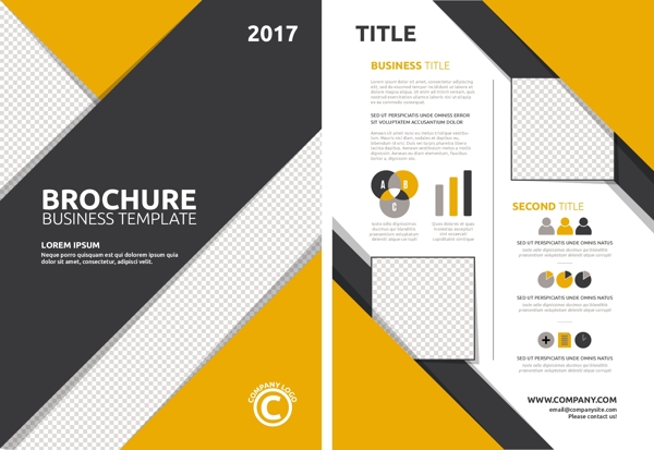 2017黄色黑色抽象业务手册模板