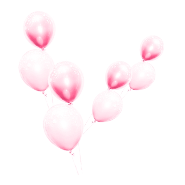 粉色水彩气球卡通透明素材