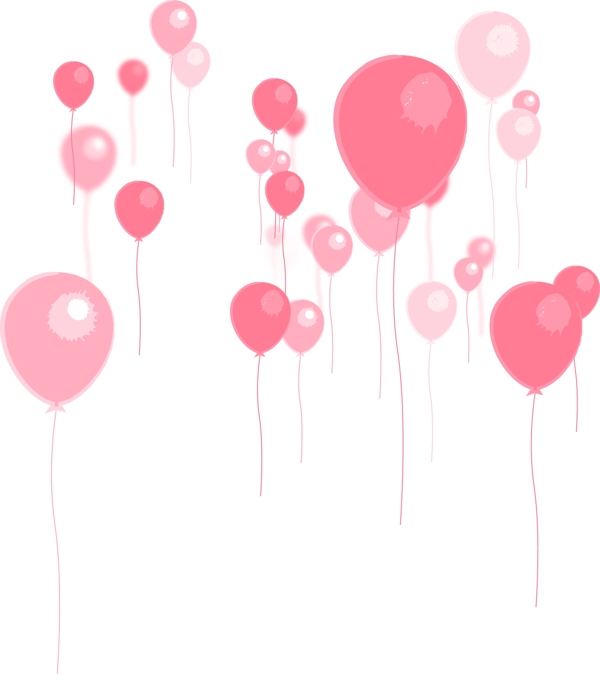 七夕情人节唯美情人节粉色气球设计元素
