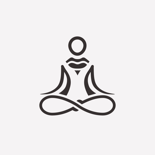 瑜伽舞蹈室线条logo标志设计