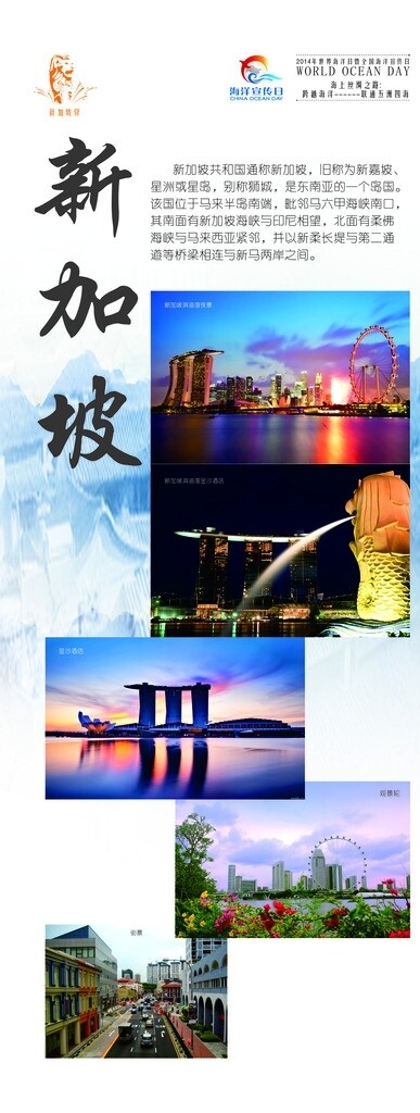 新加坡简介展板设计图片
