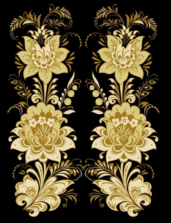 金色古典花纹底纹图片