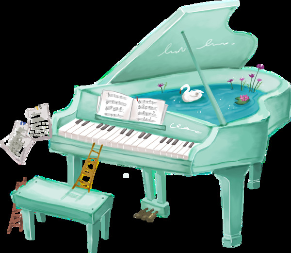 卡通钢琴儿童弹钢琴