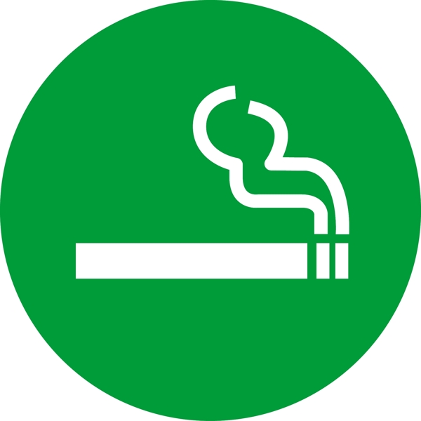 绿色背景香烟图标