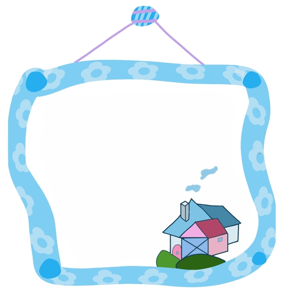 小房子装饰的蓝色边框