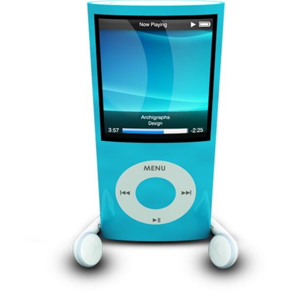 有光泽的蓝色iPod平面psd