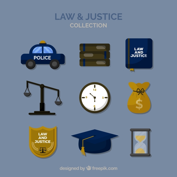 9款精致法律元素图标