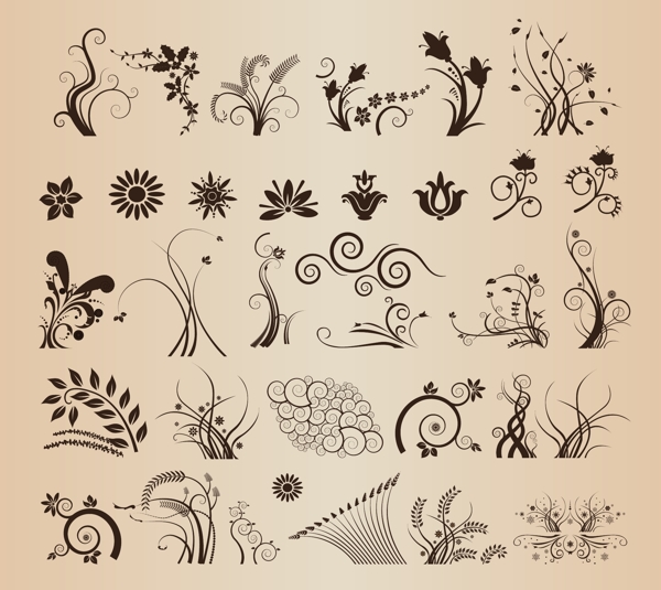 复古植物花纹图片
