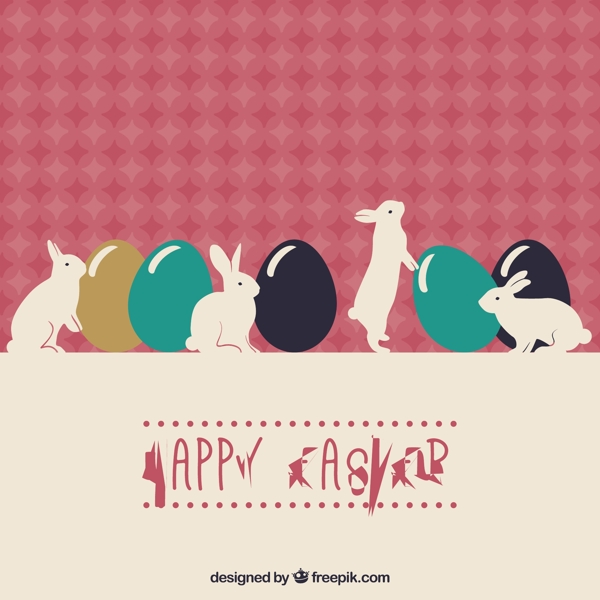 复活节快乐卡的兔子