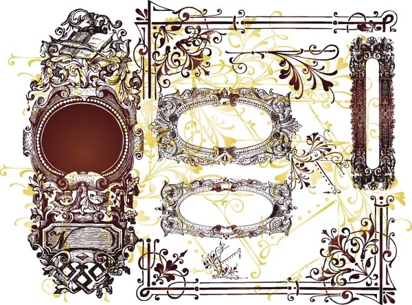 矢量素材实用欧式花纹花边