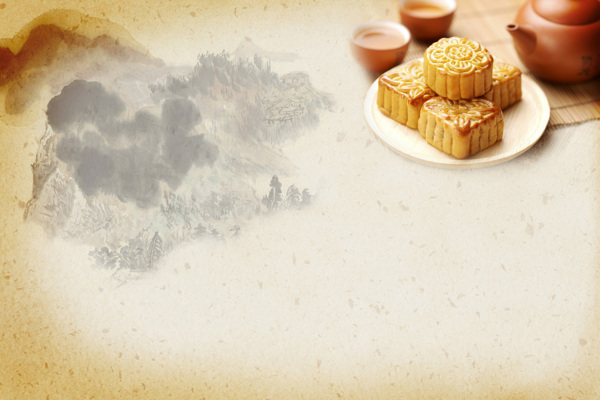 高清中秋月饼背景图片