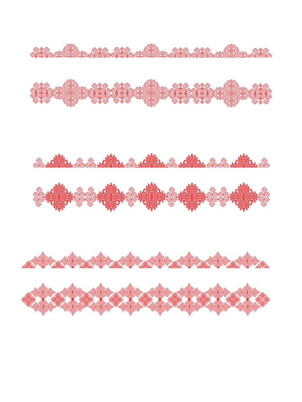 中国风边框红色节庆复杂纹理剪纸对称纹理