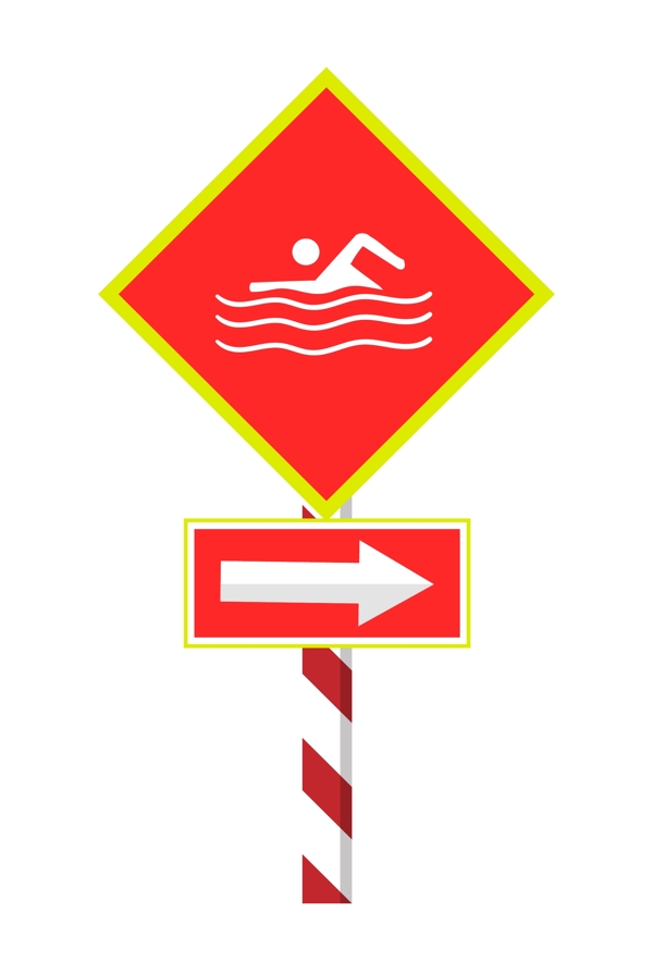 游泳警示图标