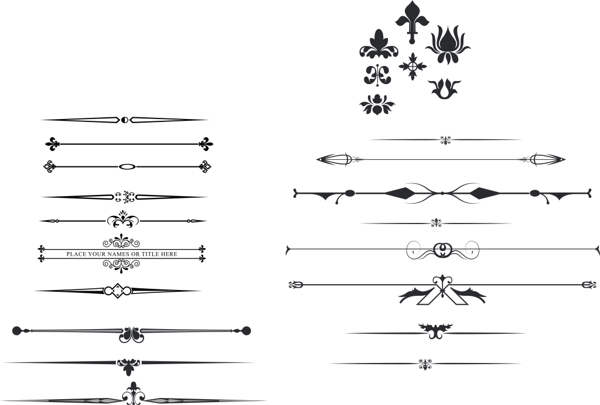 黑色欧式分割线素材