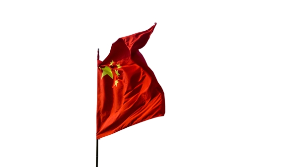 实拍中华人民共和国国旗