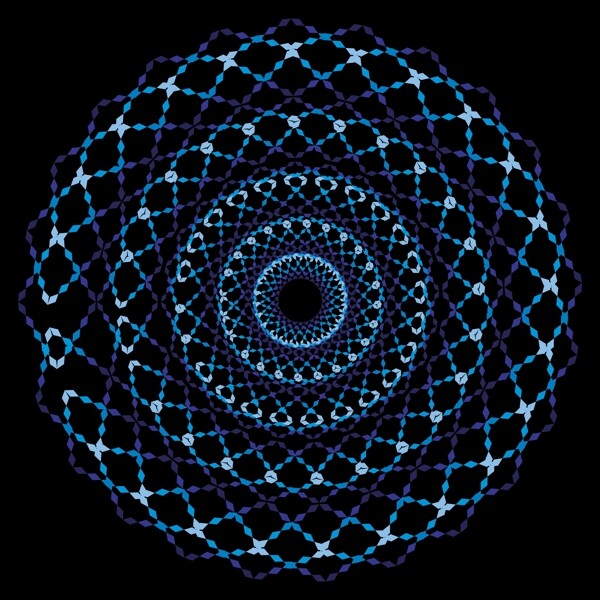 圆圈几何图形对称花纹矢量图下载