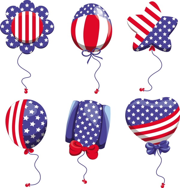 气球系列与美国国旗颜色