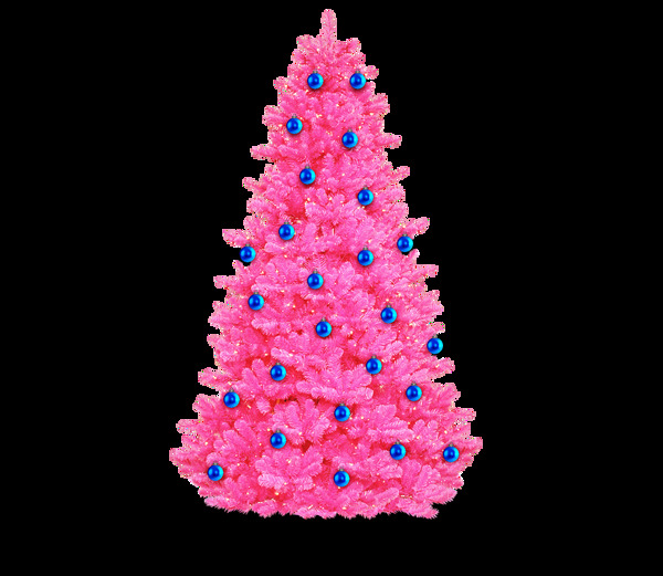 粉色圣诞树png元素