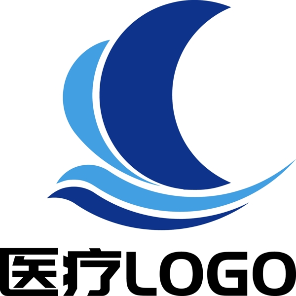 海洋医疗卫生企业logo原创设计